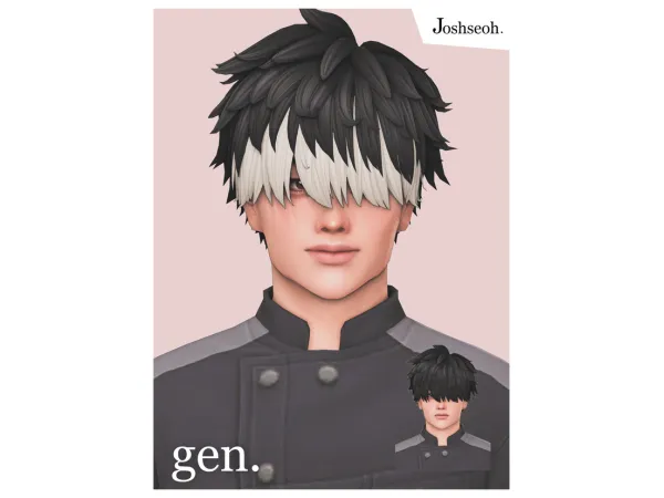 Maxis Match Gen Narumi Hair Overlay by jo_se_oh - The Sims 4 Custom Content