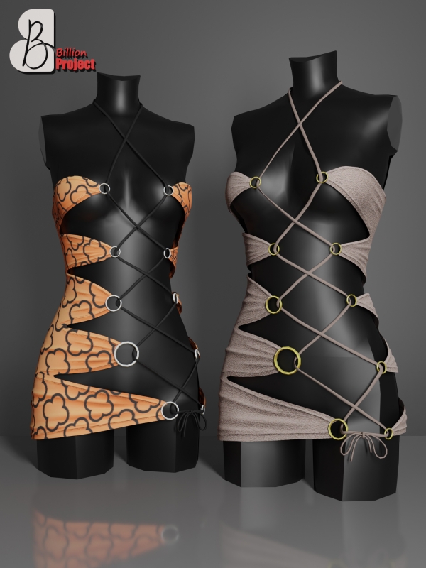 Alpha BiliionProject Hase Mini Dress by billion_project666 - The Sims 4 Custom Content