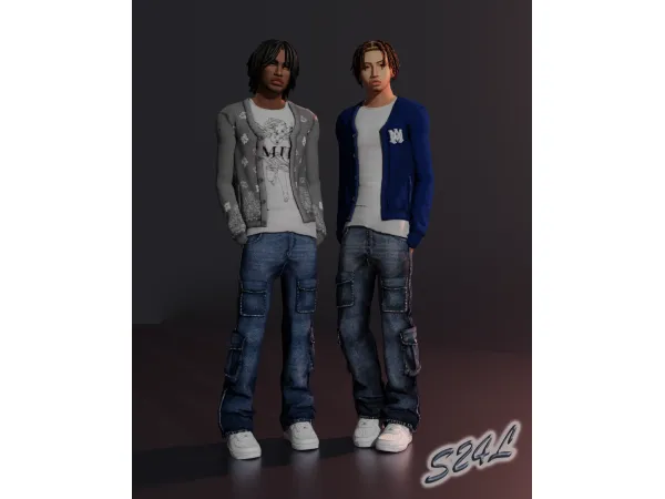 Alpha Fitted AMIRI Cardigan by sailor24love - The Sims 4 Custom Content