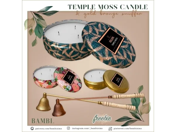Alpha temple moss candle - The Sims 4 Custom Content