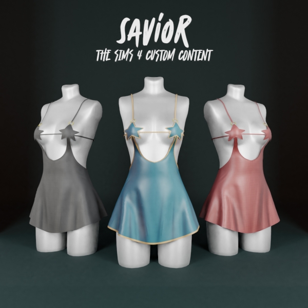 Alpha SO_Avril Dress BraStar by saviorts4 - The Sims 4 Custom Content