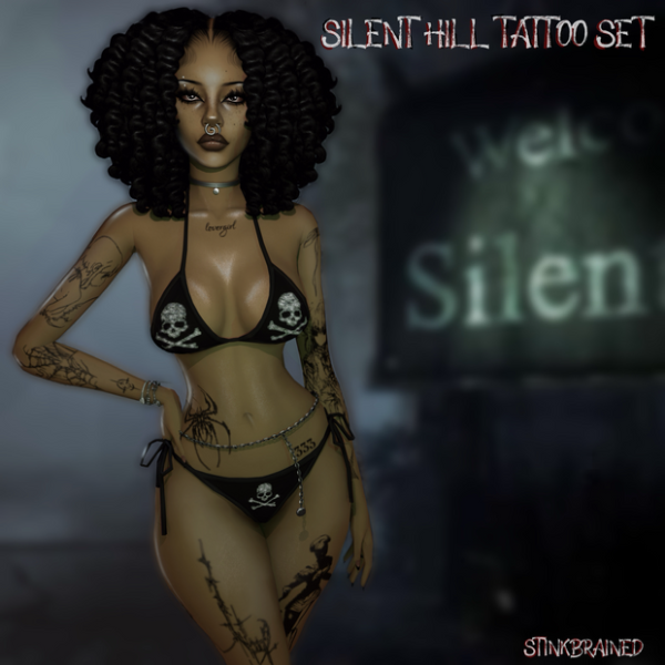 Mix silent hill tats by simsfinds - The Sims 4 Custom Content