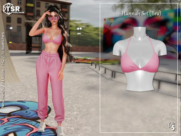 Alpha Hannah Set (Bra) by WisteriaSims - The Sims 4 Custom Content