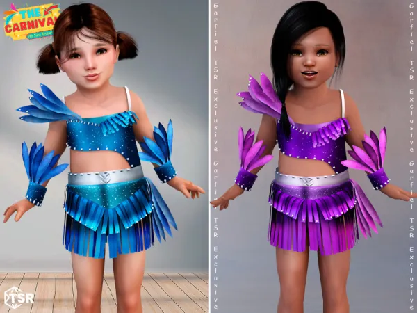 Alpha Liora Vibrant carnival outfit for toddlers by Garfiel - The Sims 4 Custom Content
