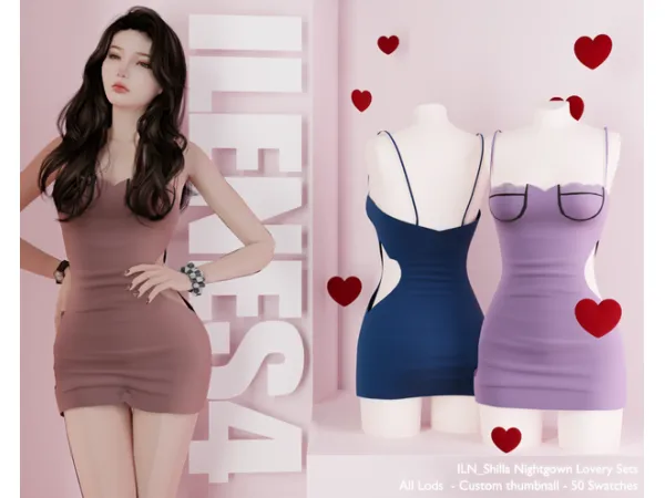 Mix ILN Shilla Nightgown - The Sims 4 Custom Content