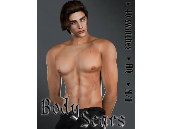 Alpha Body Scars 2 by AlisaSour - The Sims 4 Custom Content