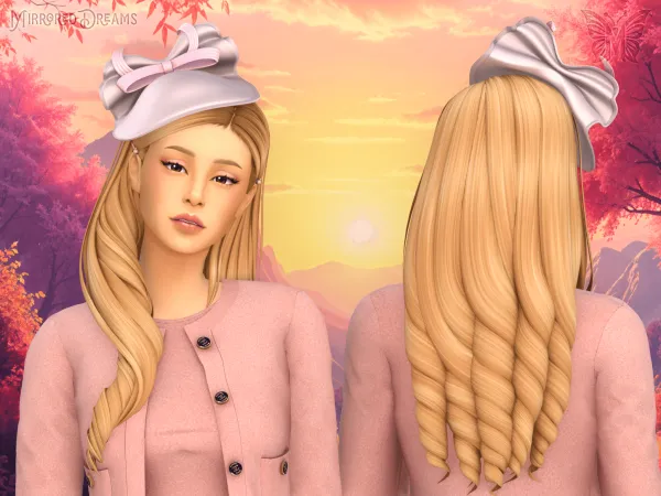 Maxis Match Hair Ariana Grande Como Glinda Em Wicked Hat by mirroreddreamscc - The Sims 4 Custom Content