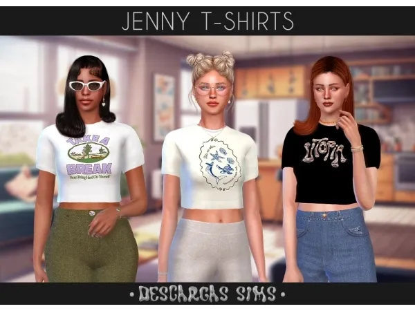 Alpha Jenny T Shirts - The Sims 4 Custom Content