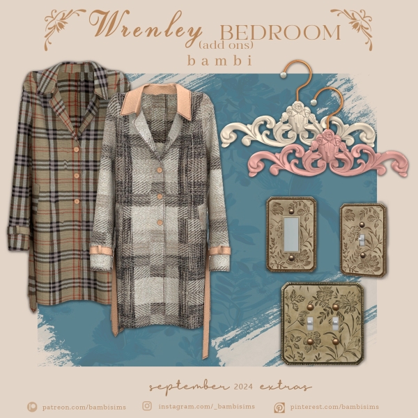 Alpha wrenley bedroom add ons by bambisims - The Sims 4 Custom Content