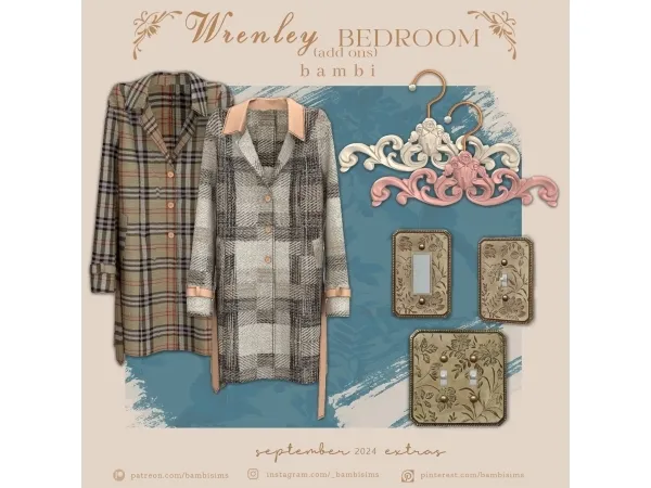 Alpha wrenley bedroom add ons - The Sims 4 Custom Content