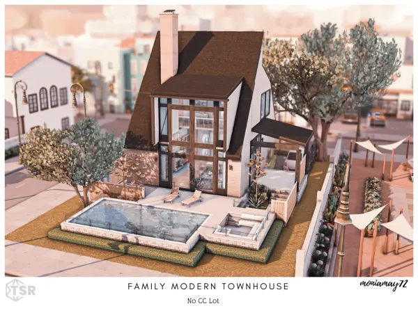 Maxis Match Family Modern Townhouse No Lot - The Sims 4 Custom Content