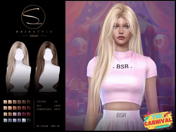 Alpha LONG HAIRSTYLE 040325 CLUB by S - The Sims 4 Custom Content