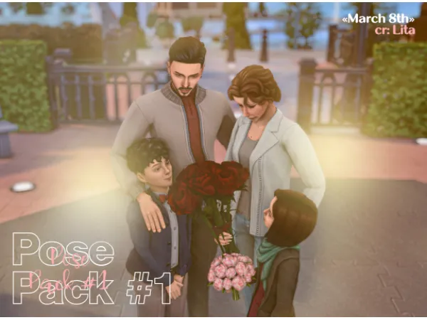 Mix Pose Pack 8th March Family by llita - The Sims 4 Custom Content