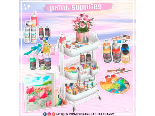 Maxis Match Wandering Artist paint supplies - The Sims 4 Custom Content