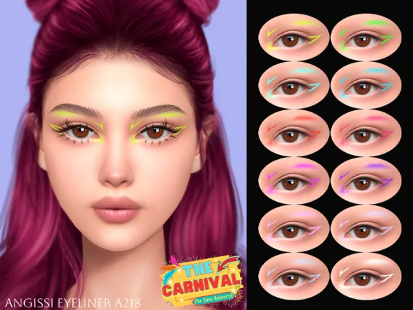 Mix Eyeliner A218 by ANGISSI - The Sims 4 Custom Content