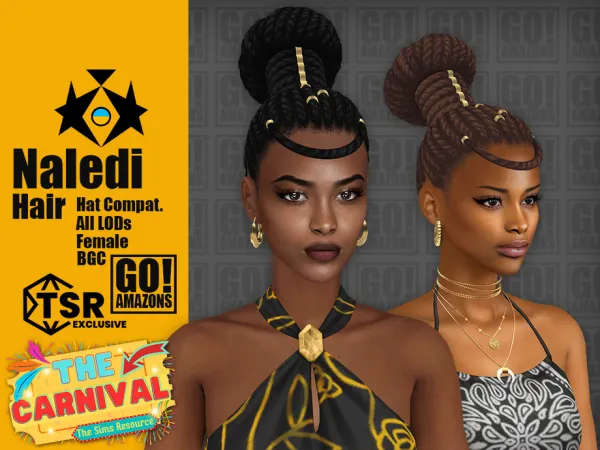 Maxis Match Naledi Hair by GoAmazons - The Sims 4 Custom Content