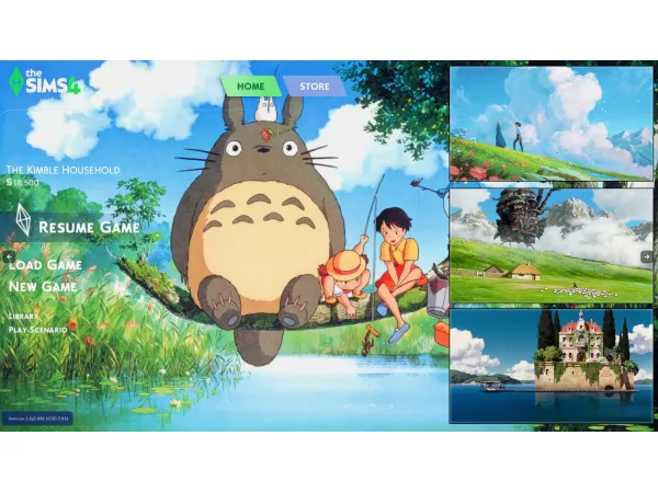 Maxis Match Main menu override Ghibli Landscapes - The Sims 4 Custom Content