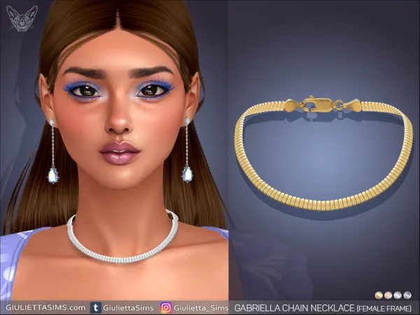 Alpha Gabriella Chain Necklace by feyona - The Sims 4 Custom Content