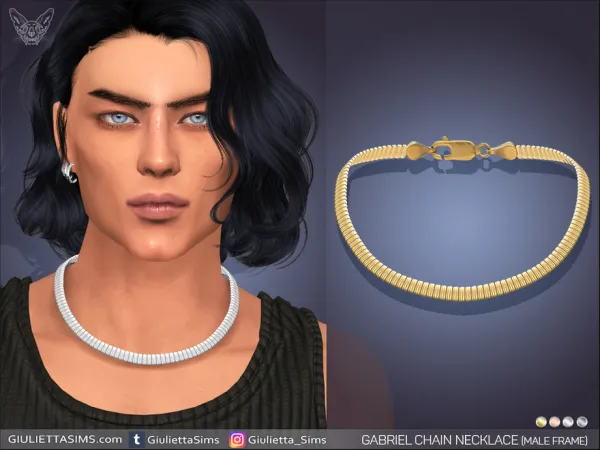 Alpha Gabriel Chain Necklace (male body frame) - The Sims 4 Custom Content