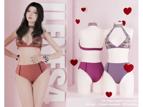 Mix ILN Piona Lingerie - The Sims 4 Custom Content