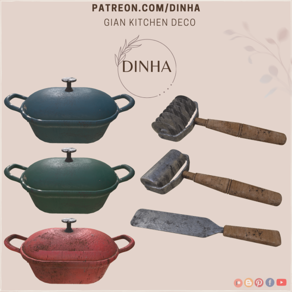 Alpha Gian Kitchen Clutter Collaboration Dinha x Sally by dinhagamer - The Sims 4 Custom Content