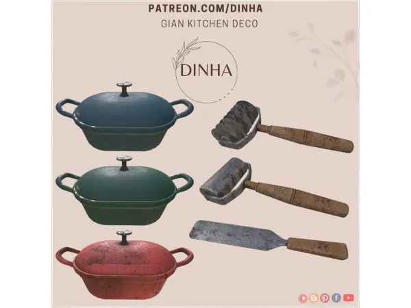 Alpha Gian Kitchen Clutter Collaboration Dinha x Sally - The Sims 4 Custom Content