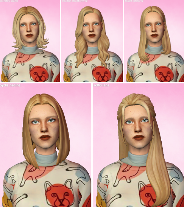 Eight Requested 4t2 Clay Hairs in The New Hair System by simsfinds - The Sims 2 Custom Content