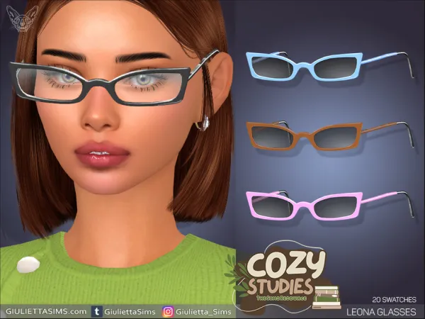 Alpha Leona Glasses by feyona - The Sims 4 Custom Content