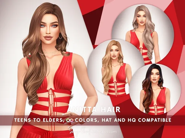 Alpha SonyaSims Anitta Hair [SIMSFINDS] - The Sims 4 Custom Content