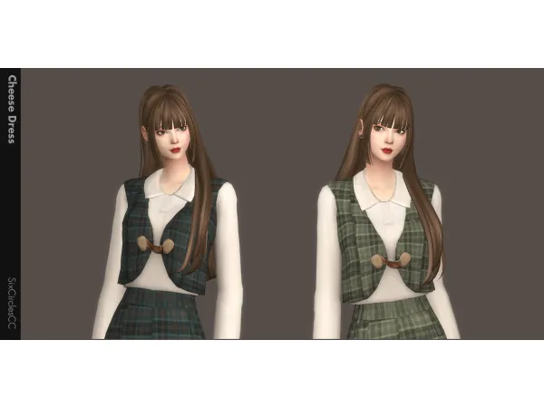 Maxis Match [SixCirclesCC] Cute Dress Cheese - The Sims 4 Custom Content