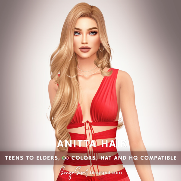 Alpha SonyaSims Anitta Hair FLIPPED VERSION [SIMSFINDS] by sonyasims - The Sims 4 Custom Content