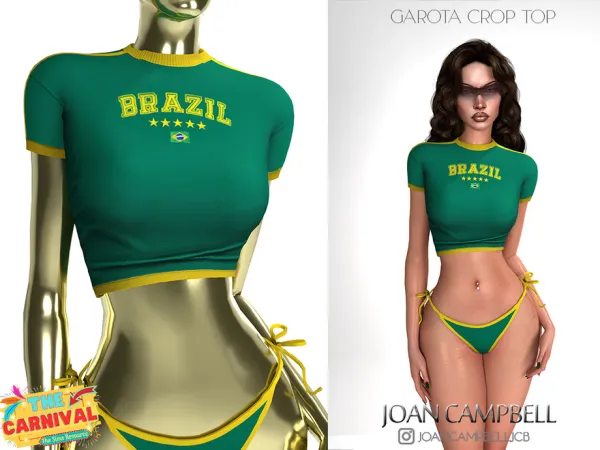 Alpha GAROTA CROP TOP by thesimsresource - The Sims 4 Custom Content