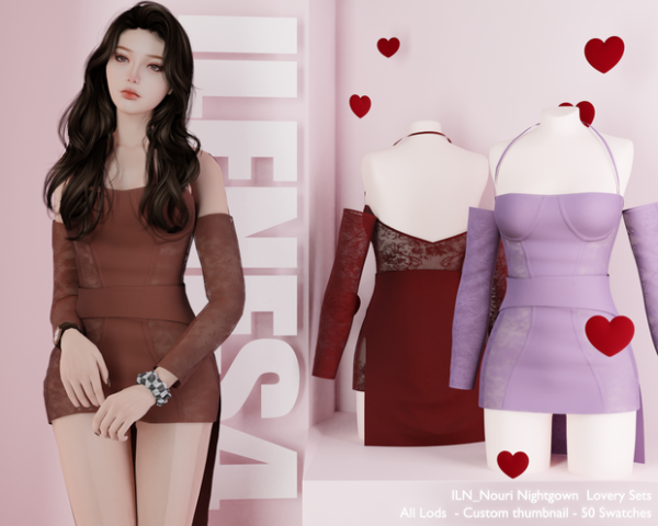 Mix ILN Nouri Dress by ilenes4 - The Sims 4 Custom Content