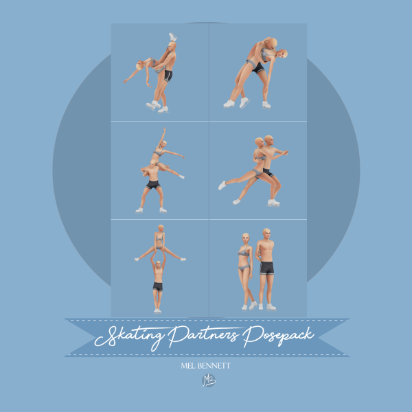 Mix Skating Partners Posepack by melbennett - The Sims 4 Custom Content