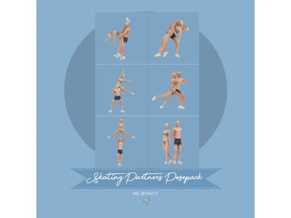 Mix Skating Partners Posepack - The Sims 4 Custom Content