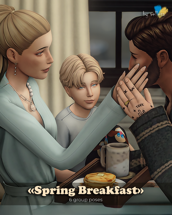 Mix Pose Pack Spring Breakfast by simsfinds - The Sims 4 Custom Content