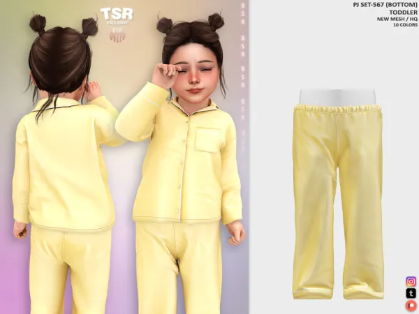 Mix ToddlerF PJ SET 567 (BOTTOM) BD1461 tr by busra - The Sims 4 Custom Content