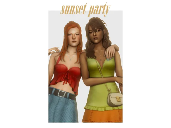 Maxis Match sunset party pack by clumsyalien - The Sims 4 Custom Content