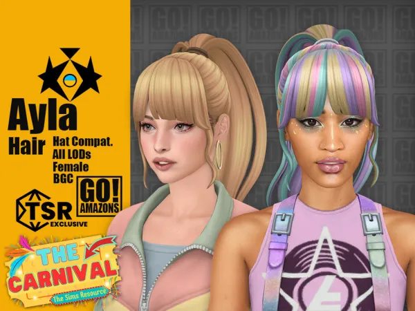 Maxis Match Ayla Hair by GoAmazons - The Sims 4 Custom Content