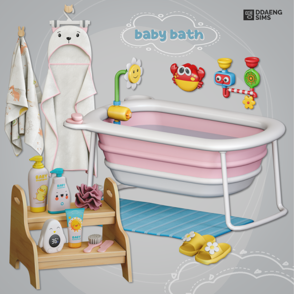 Alpha Baby Bath Time by simsfinds - The Sims 4 Custom Content