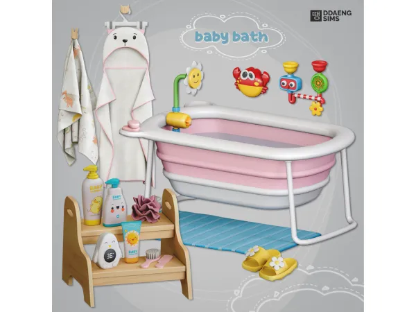 Alpha Baby Bath Time by ddaengsims - The Sims 4 Custom Content