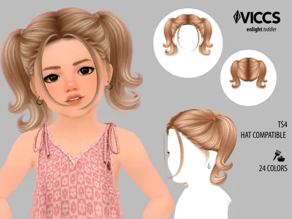 Alpha VICCS_ ENLIGHT HAIR (TODDLER VERSION) - The Sims 4 Custom Content