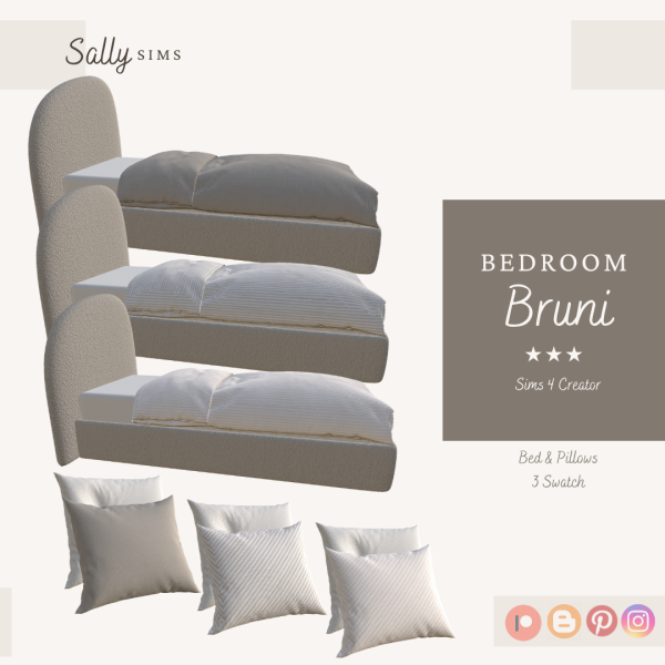 Alpha Bedroom BRUNI by sally4sims - The Sims 4 Custom Content