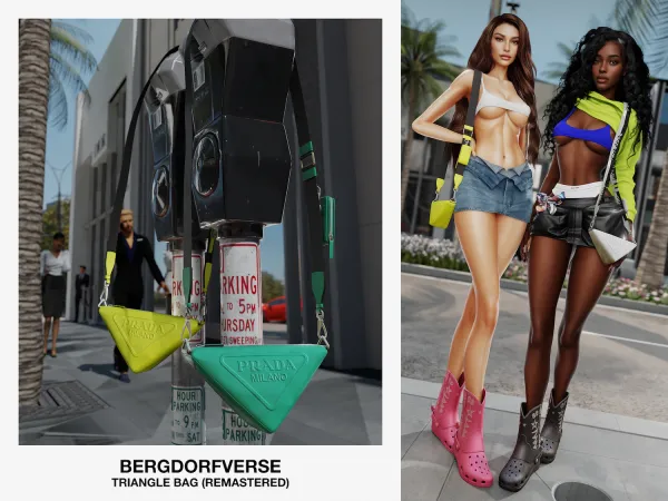 Alpha bergdorf triangle bag (remastered) - The Sims 4 Custom Content