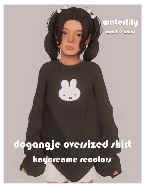 Maxis Match dogangjie oversized shirt with kaycreame recolors by simsfinds - The Sims 4 Custom Content
