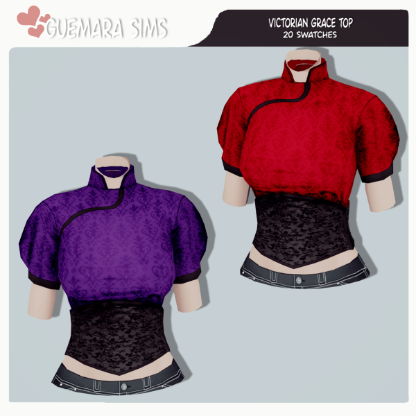 Mix Victorian Grace Top by simsfinds - The Sims 4 Custom Content