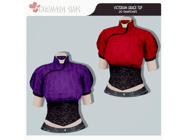Mix Victorian Grace Top by Guemara - The Sims 4 Custom Content