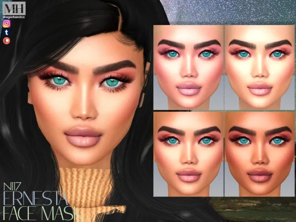 Alpha Ernesta Face Mask N117 by MagicHand - The Sims 4 Custom Content