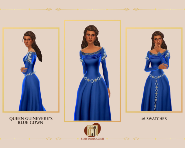 Maxis Match Queen Guinevere's Blue Gown by simsfinds - The Sims 4 Custom Content