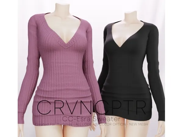 Alpha Esra Sweater - The Sims 4 Custom Content